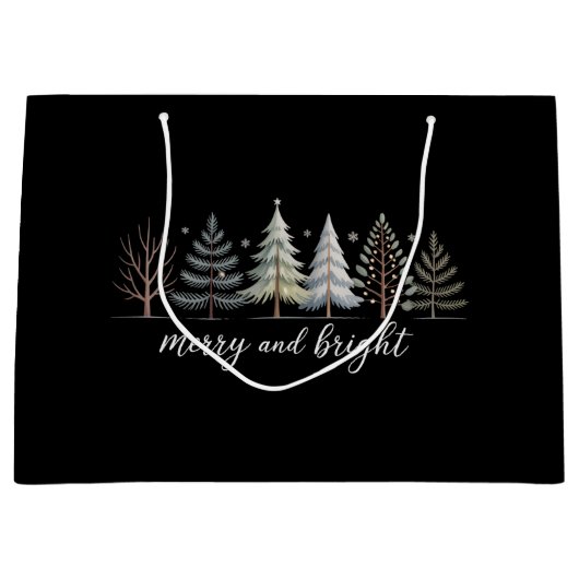 Vrolijke en heldere bomen Kerstvakantie Winter Groot Cadeauzakje (Voorkant)