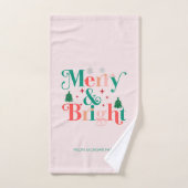 Vrolijke en heldere dennenboom sneeuwvlokken bad handdoek (Handdoek)