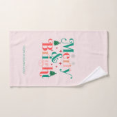 Vrolijke en heldere dennenboom sneeuwvlokken bad handdoek (Handdoek)