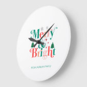 Vrolijke en heldere dennenboom sneeuwvlokken grote klok (Hoek)