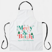 Vrolijke en heldere dennenboom sneeuwvlokken schort (Voorkant)