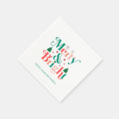 Vrolijke en heldere dennenboom sneeuwvlokken servet (Hoek)