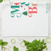 Vrolijke en heldere dennenboom sneeuwvlokken theedoek (Gevouwen)