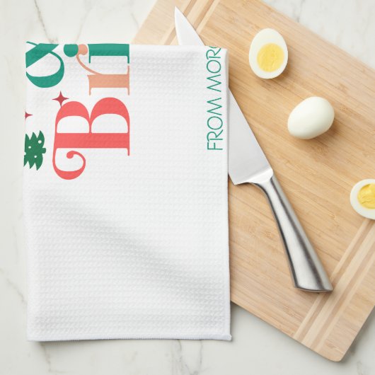 Vrolijke en heldere dennenboom sneeuwvlokken theedoek (Quarter Fold)