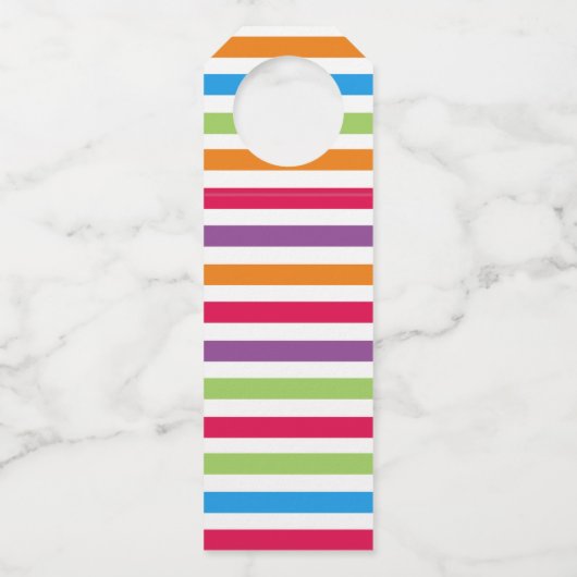 Vrolijke en heldere feestelijke kerst gepersonalis flessenhanger (Achterkant)