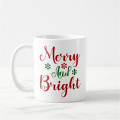 Vrolijke en heldere feestelijke rode en groene ker koffiemok (Links)