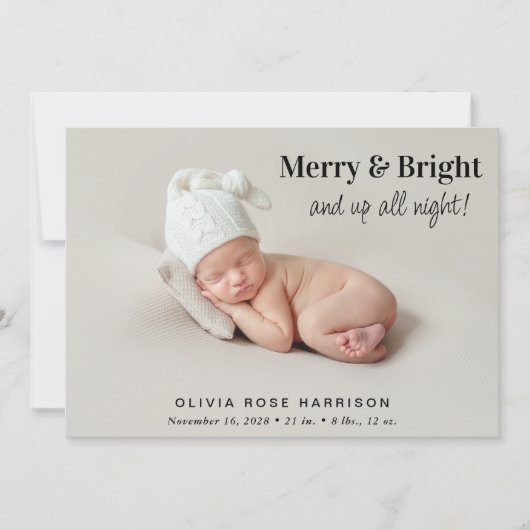 Vrolijke en heldere foto Kerstgeboorte Aankondiging (Voorkant)