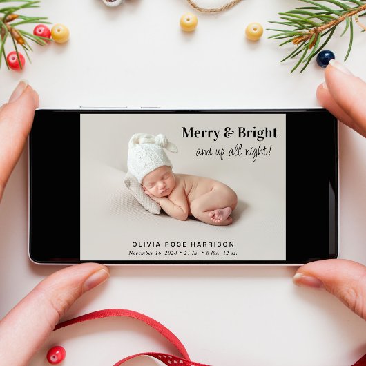 Vrolijke en heldere foto Kerstgeboorte Aankondiging