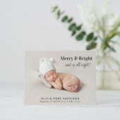 Vrolijke en heldere foto Kerstgeboorte Aankondigingskaart (Staand voorkant)