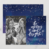 Vrolijke en heldere kerst foto sterrennacht feestdagenkaart (Voorkant / Achterkant)