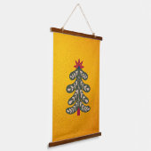 Vrolijke en heldere kerstboom hangend wandkleed (Gebogen)