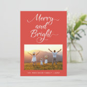 Vrolijke en heldere kerstfoto feestdagenkaart (Staand voorkant)