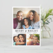 Vrolijke en heldere kerstfoto feestdagenkaart (Staand voorkant)