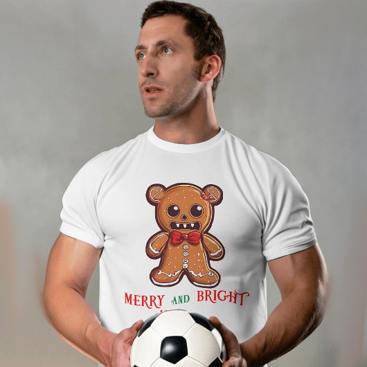 Vrolijke en heldere kerstkoekjes t-shirt