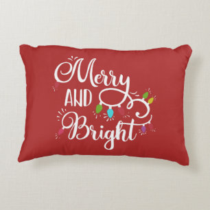 vrolijke en heldere kerstverlichting accent kussen