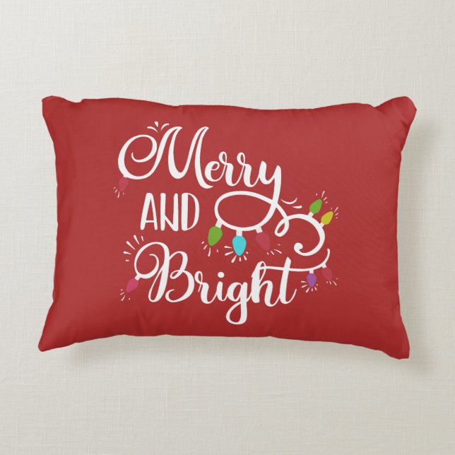 vrolijke en heldere kerstverlichting accent kussen (Achterkant)