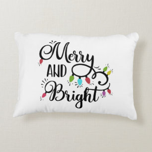 vrolijke en heldere kerstverlichting decoratief kussen
