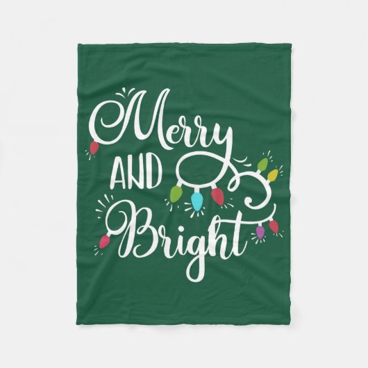 vrolijke en heldere kerstverlichting fleece deken (Voorkant)