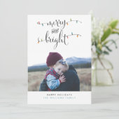 Vrolijke en heldere kerstverlichting Fotokaarten Feestdagenkaart (Staand voorkant)