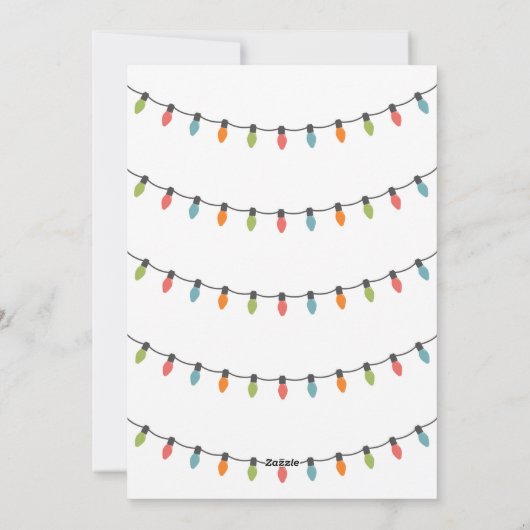 Vrolijke en heldere kerstverlichting Fotokaarten Feestdagenkaart (Achterkant)