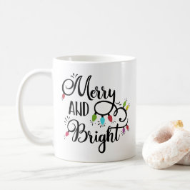 vrolijke en heldere kerstverlichting koffiemok