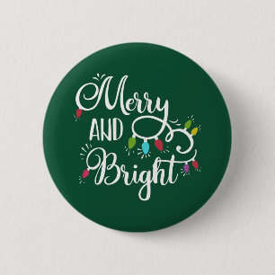 vrolijke en heldere kerstverlichting ronde button 5,7 cm