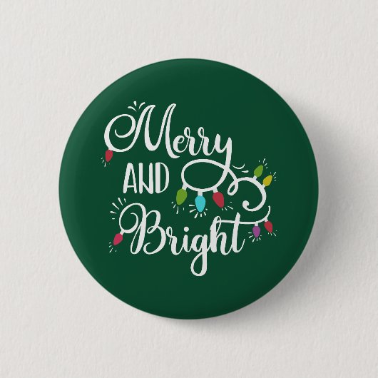 vrolijke en heldere kerstverlichting ronde button 5,7 cm (Voorkant)