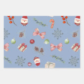 Vrolijke en heldere kerstversieringen inpakpapier vel (Voorkant 3)