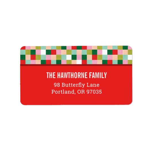 Vrolijke en heldere kleurblokken etiket (Voorkant)