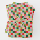 Vrolijke en heldere kleurblokken inpakpapier vel (In situ)