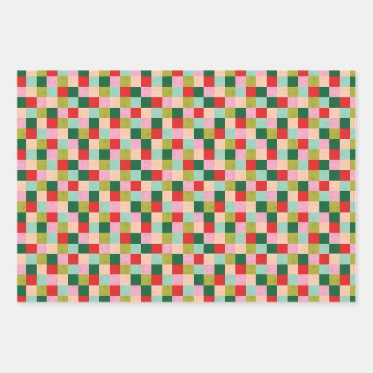 Vrolijke en heldere kleurblokken inpakpapier vel (Voorkant)