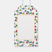 Vrolijke en heldere kleurrijke kerst String Lights Cadeaulabel (Achterkant)