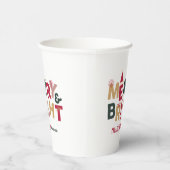 Vrolijke en heldere kleurrijke Retro Typografie Papieren Bekers (Rechts)