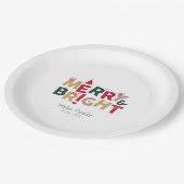 Vrolijke en heldere kleurrijke Retro Typografie Papieren Bordje (Gekanteld)