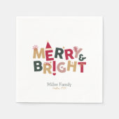 Vrolijke en heldere kleurrijke Retro Typografie Servet (Voorkant)