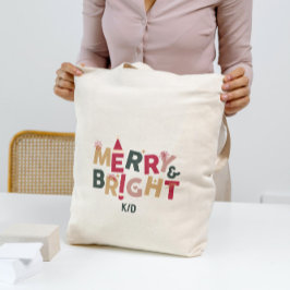 Vrolijke en heldere kleurrijke Retro Typografie Tote Bag