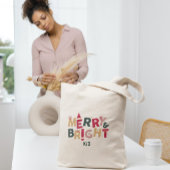 Vrolijke en heldere kleurrijke Retro Typografie Tote Bag