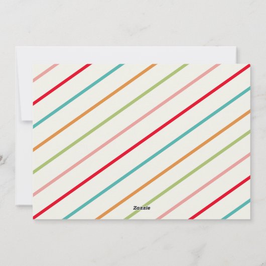 Vrolijke en heldere kleurrijke retro vibes kerst feestdagenkaart (Achterkant)