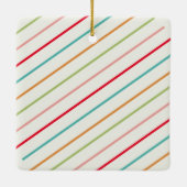 Vrolijke en heldere kleurrijke retro vibes kerst keramisch ornament (Achterkant)