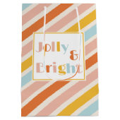 Vrolijke en heldere kleurrijke strepen Kerstmis Medium Cadeauzakje (Achterkant)