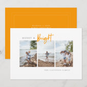 Vrolijke en heldere moderne minimalistische foto feestdagenkaart (Voorkant / Achterkant)