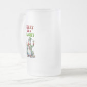 Vrolijke en heldere Sneeuwman Matglas Bierpul (Voorkant links)
