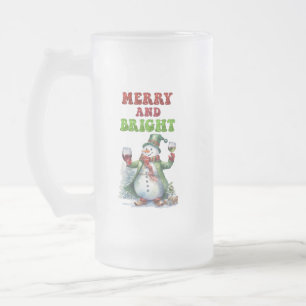 Vrolijke en heldere Sneeuwman Matglas Bierpul