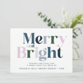 Vrolijke en heldere typografie Business Christmas Feestdagenkaart (Staand voorkant)