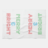 Vrolijke en heldere typografie Kerstmis Theedoek (Horizontaal)