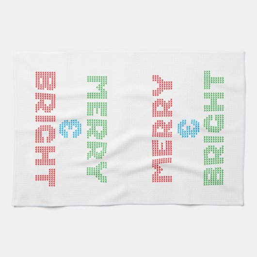 Vrolijke en heldere typografie Kerstmis Theedoek (Horizontaal)