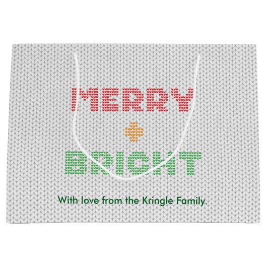 Vrolijke en heldere typografie Kersttrui Groot Cadeauzakje (Voorkant)