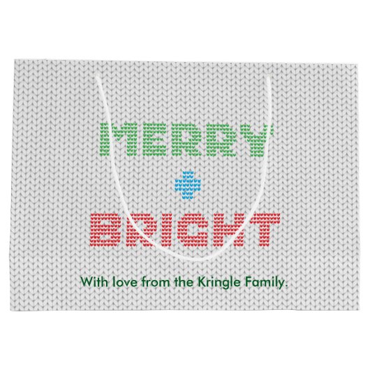 Vrolijke en heldere typografie Kersttrui Groot Cadeauzakje (Achterkant)