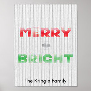 Vrolijke en heldere typografie Kersttrui Poster