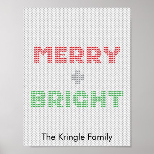 Vrolijke en heldere typografie Kersttrui Poster (Voorkant)